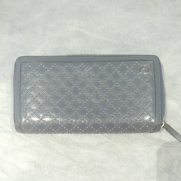 Handbags - Authentic Gucci Guccissima Studded Wallet – Gunmetal Gray leather Patent